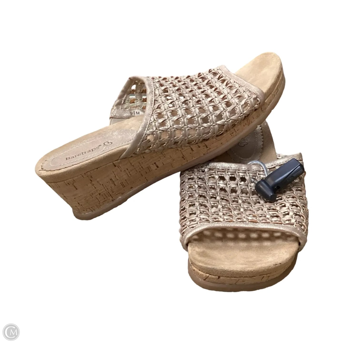 Sandals Heels Wedge By Bare Traps In Gold, Size: 9.5