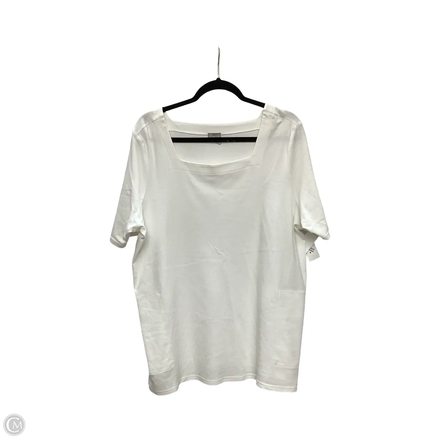 Blouse Short Sleeve By Chicos In White, Size: Xl