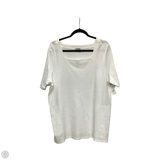 Blouse Short Sleeve By Chicos In White, Size: Xl