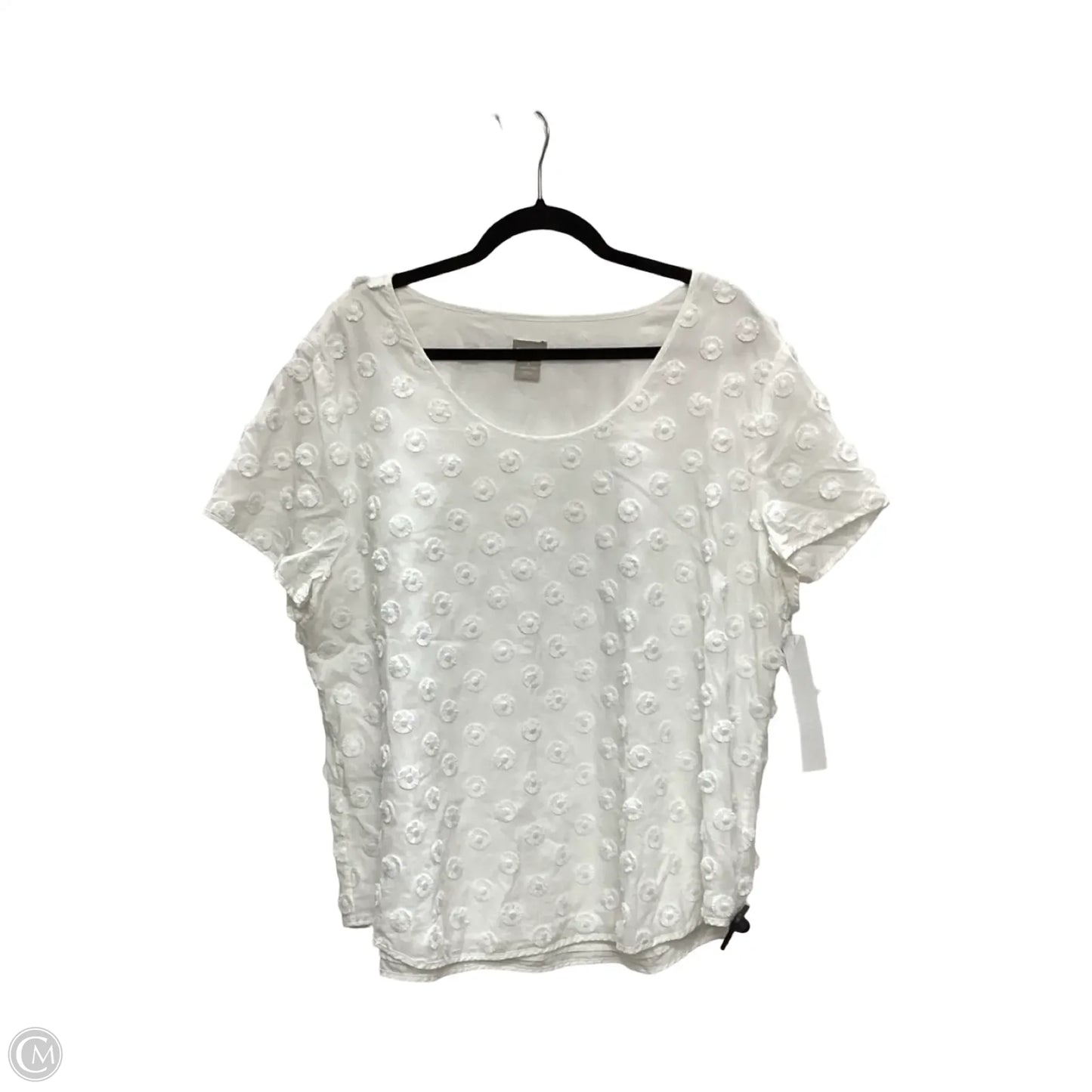 Blouse Short Sleeve By Chicos In White, Size: Xl
