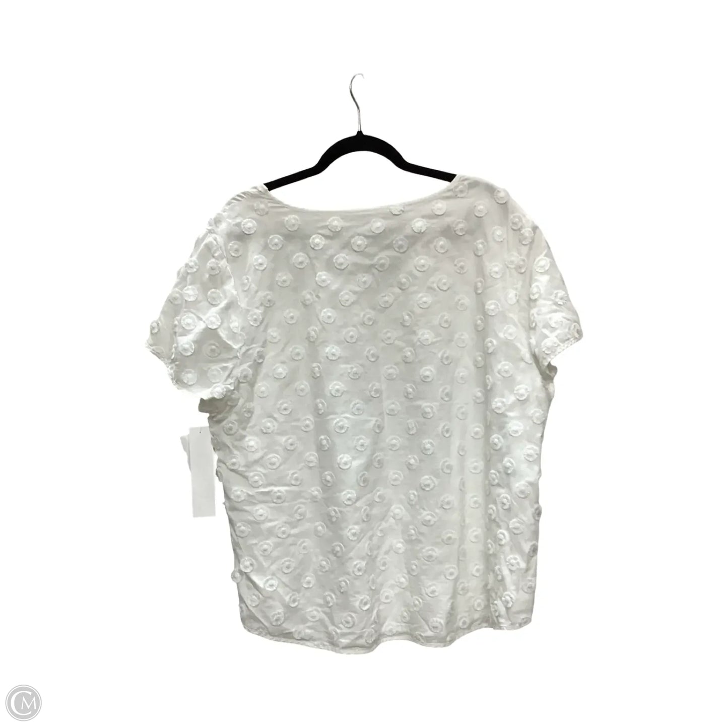Blouse Short Sleeve By Chicos In White, Size: Xl