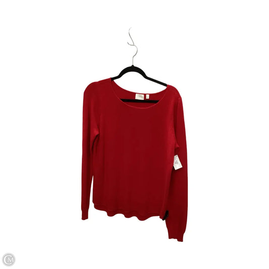 Blouse Long Sleeve By Cyrus In Red, Size: L