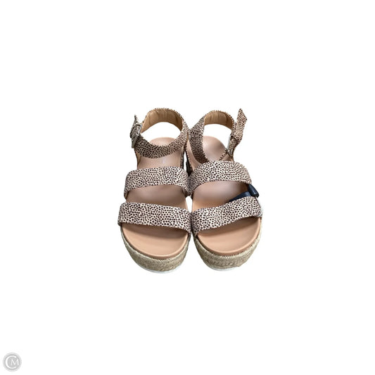 Sandals Heels Platform By Universal Thread In Animal Print, Size: 8.5