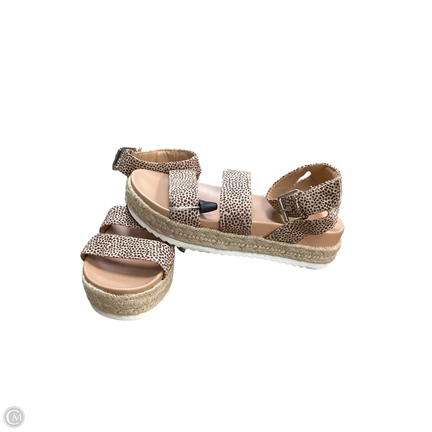 Sandals Heels Platform By Universal Thread In Animal Print, Size: 8.5