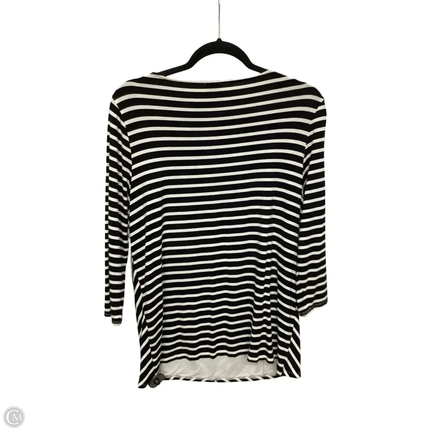 Blouse 3/4 Sleeve By Chicos In Striped Pattern, Size: 2