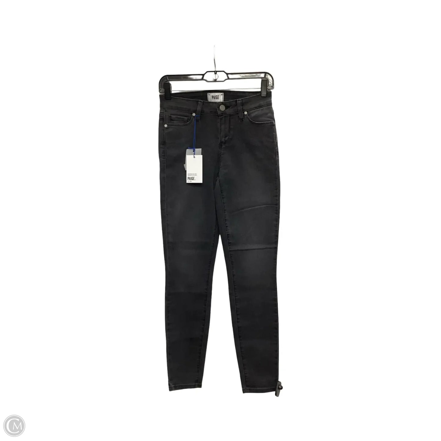 Jeans Skinny By Paige In Black Denim, Size: 8
