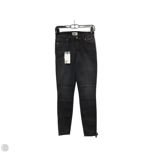 Jeans Skinny By Paige In Black Denim, Size: 8