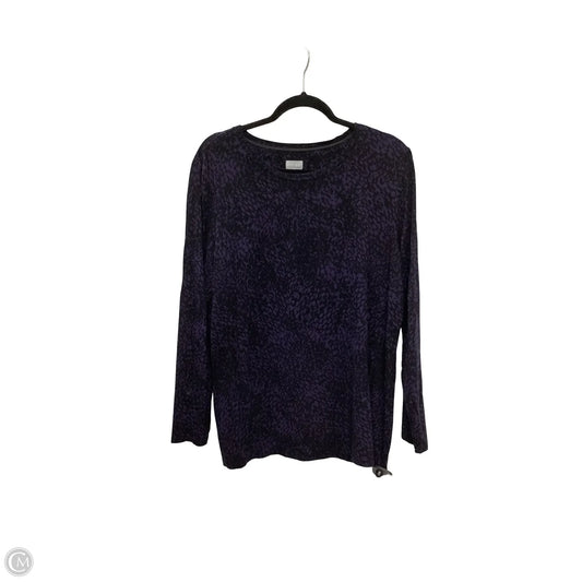 Blouse Long Sleeve By Chicos In Purple, Size: Xl