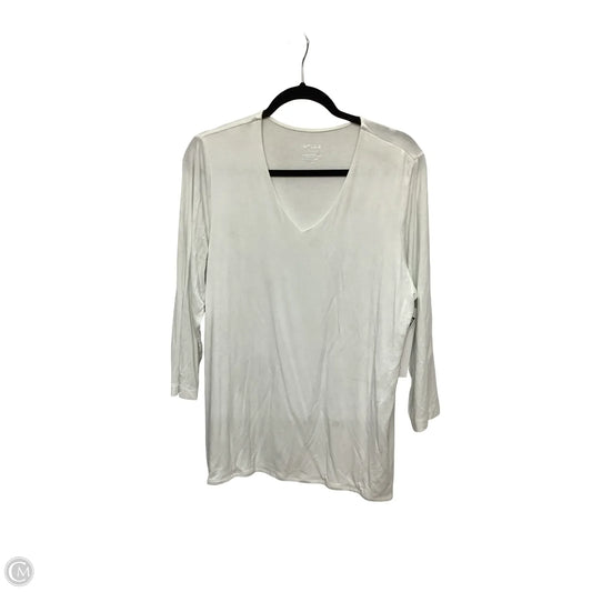 Blouse Long Sleeve By Chicos In White, Size: Xl