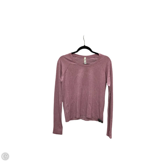 Athletic Top Long Sleeve Collar By Lululemon In Pink, Size: 10