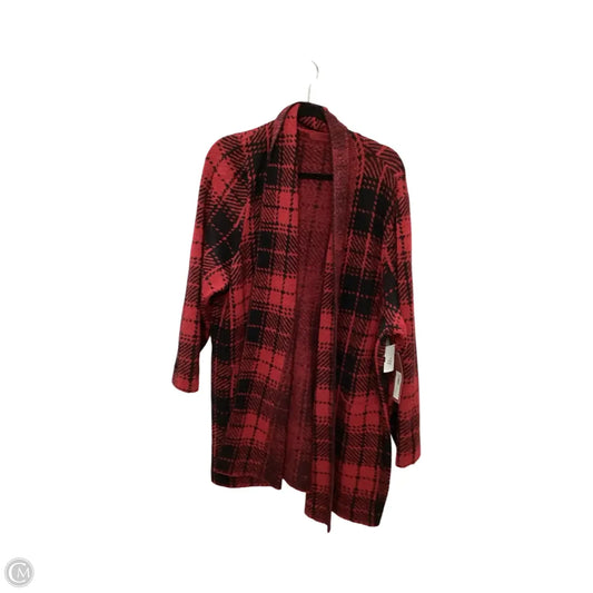 Cardigan By Love Scarlett In Black & Red, Size: 2x