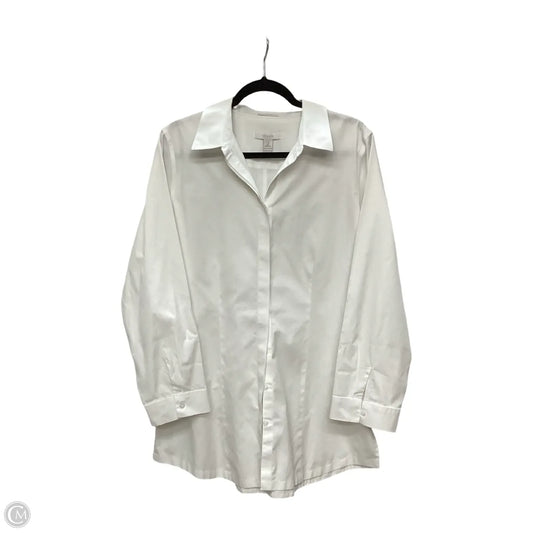 Blouse Long Sleeve By Chicos In White, Size: 2