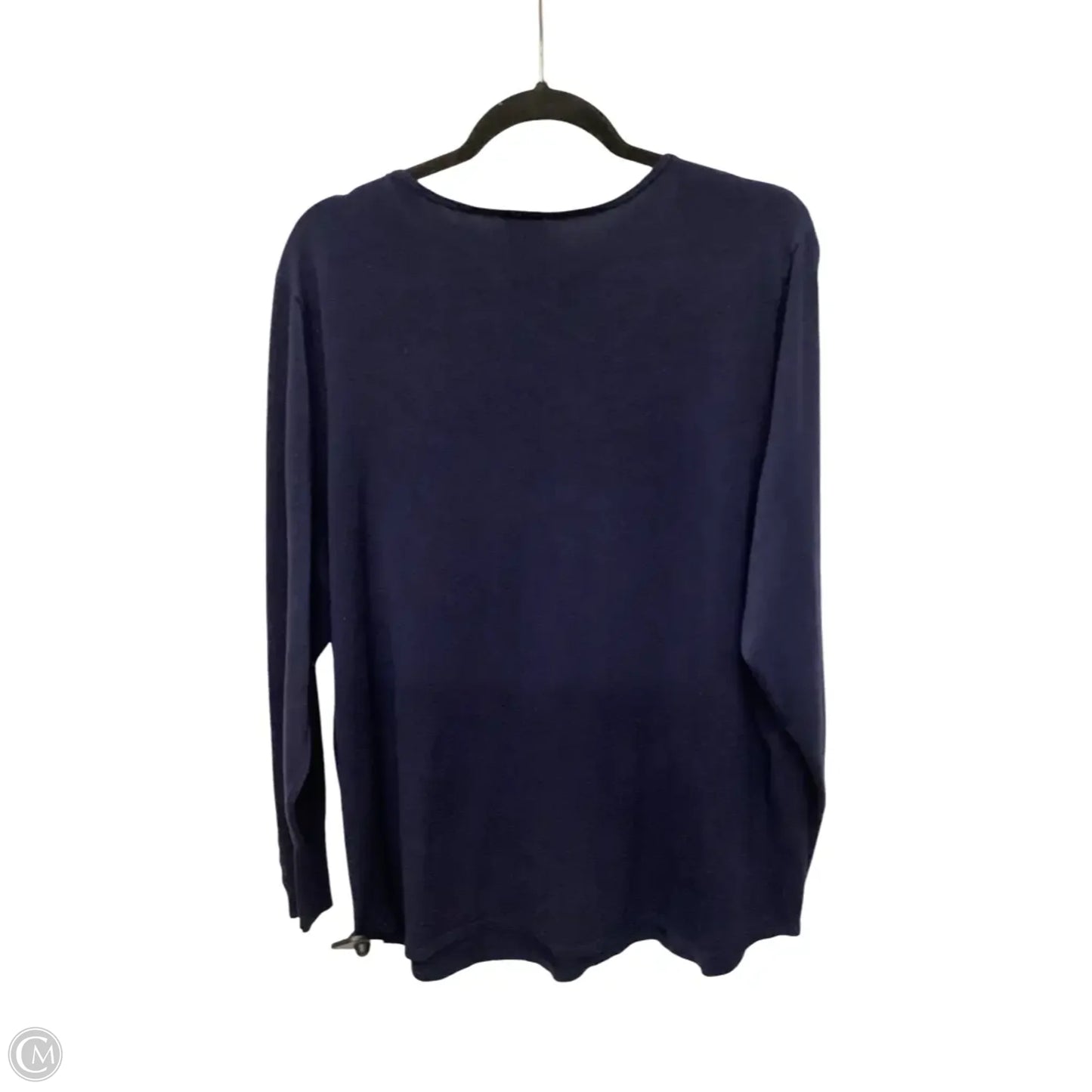Blouse Long Sleeve By Chicos In Navy, Size: 4
