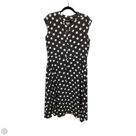 Dress Casual Midi By Anne Klein In Polkadot Pattern, Size: 10