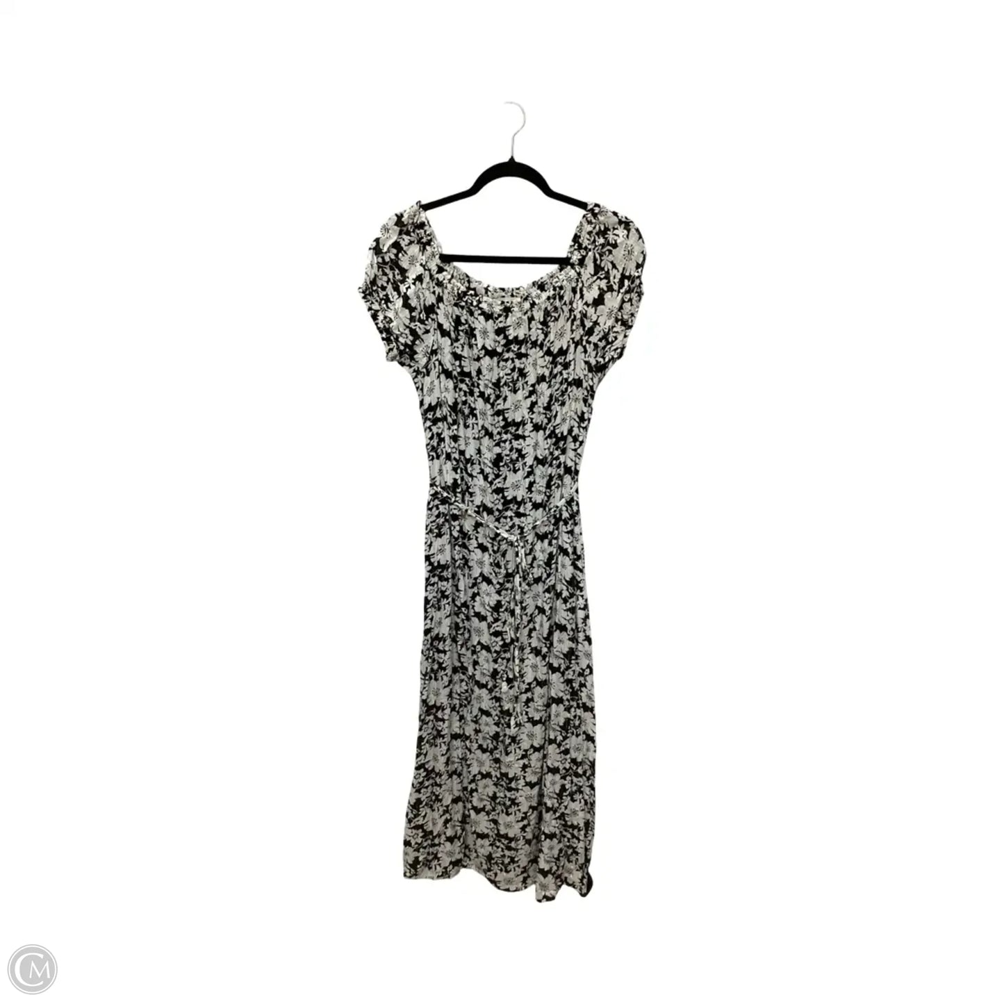 Dress Casual Midi By Loft In Black & White, Size: L