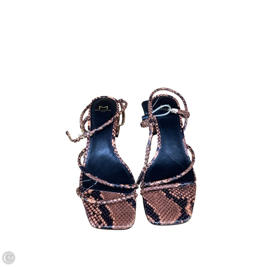 Sandals Heels Block By Marc Fisher In Animal Print, Size: 8