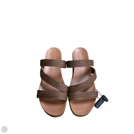 Sandals Flats By Soda In Brown, Size: 7.5