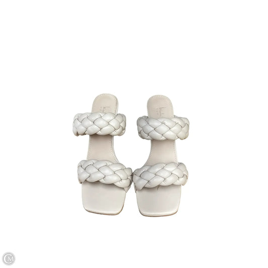 Sandals Heels Block By Nicole Miller In Tan, Size: 7