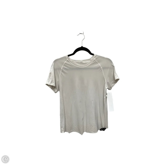 Athletic Top Short Sleeve By Lululemon In White, Size: 4