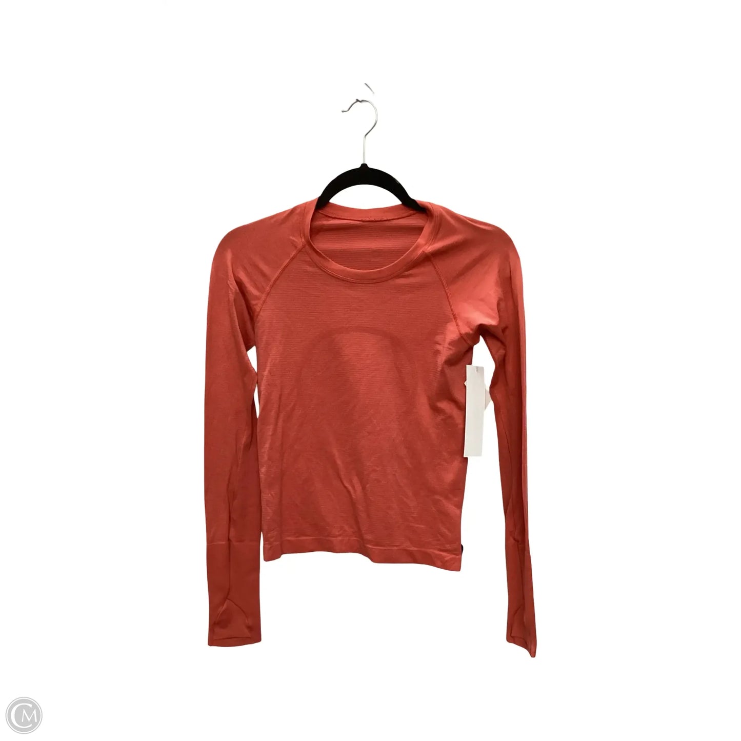 Athletic Top Long Sleeve Crewneck By Lululemon In Orange, Size: 4
