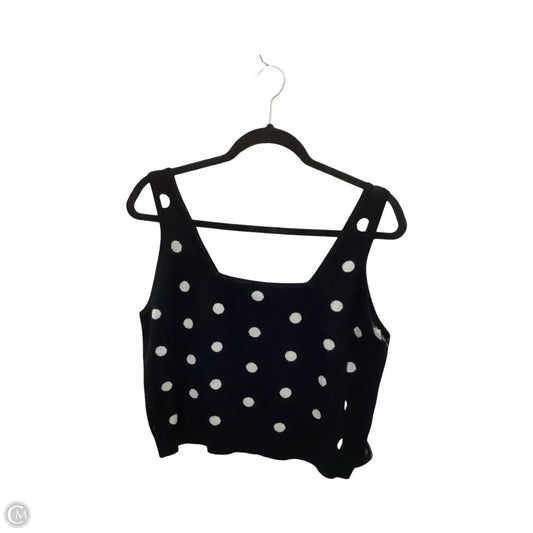 Blouse Sleeveless By VICTOR GLEMAUD  In Polkadot Pattern, Size: Xl