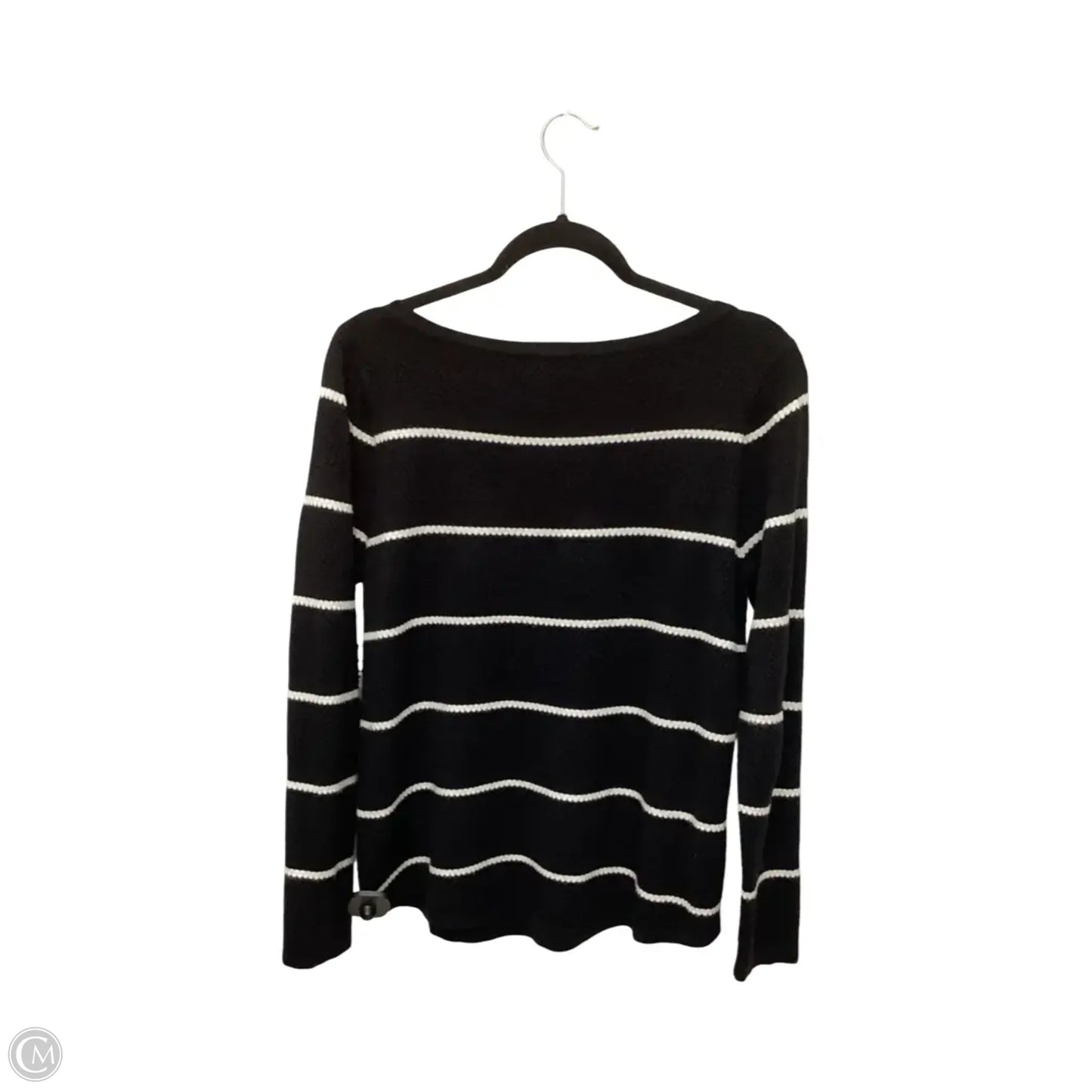 Blouse Long Sleeve By Chicos In Black & White, Size: M