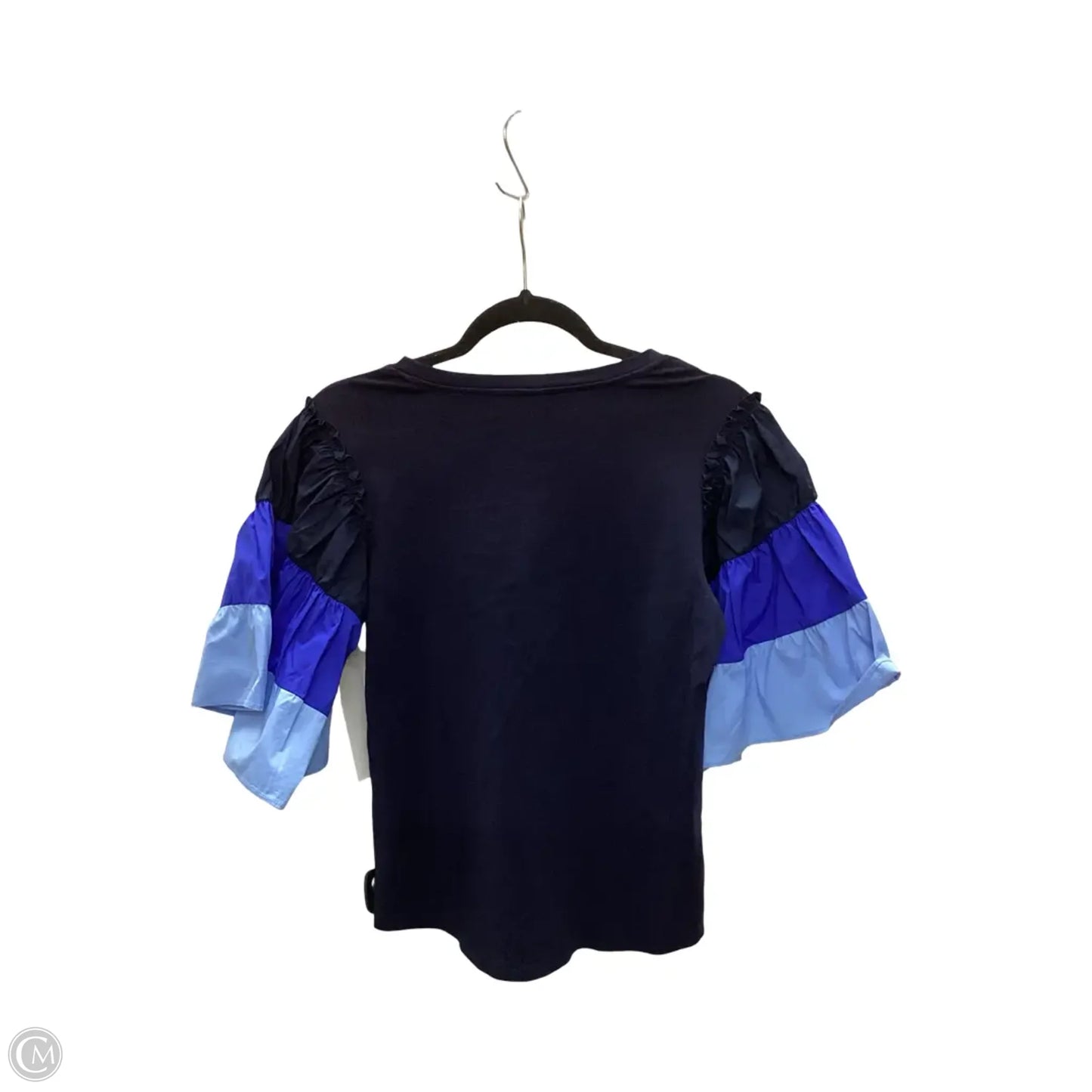 Blouse Short Sleeve By Chicos In Navy, Size: 0