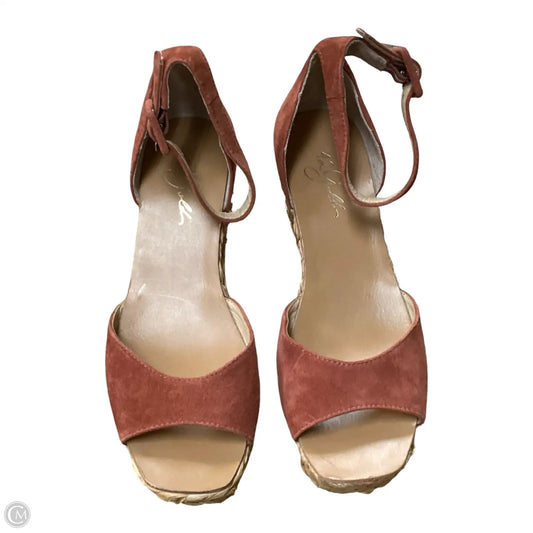 Sandals Heels Wedge By Clothes Mentor In Red, Size: 8