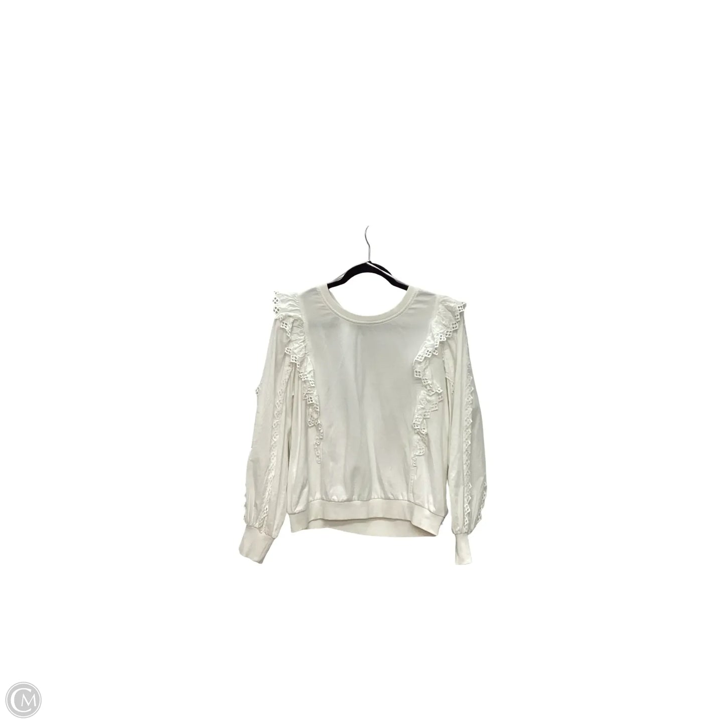 Blouse Long Sleeve By Anthropologie In White, Size: M