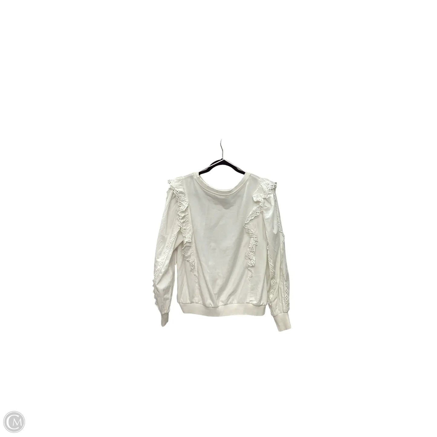 Blouse Long Sleeve By Anthropologie In White, Size: M