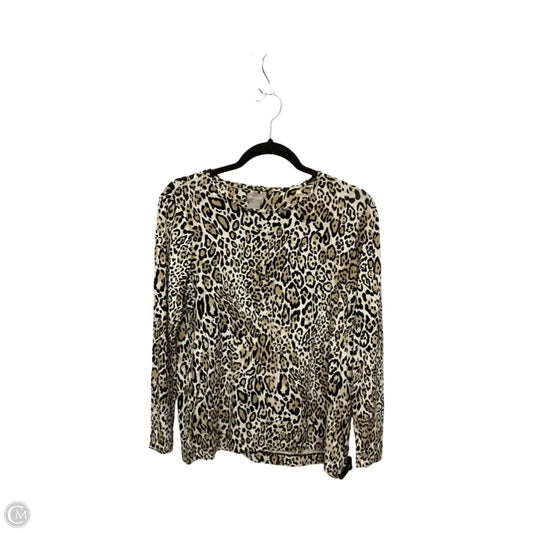 Blouse Long Sleeve By Chicos In Animal Print, Size: M