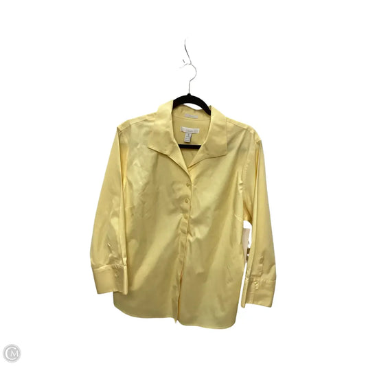 Blouse 3/4 Sleeve By Chicos In Yellow, Size: Xl