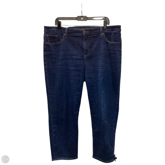 Jeans Cropped By Chicos In Blue Denim, Size: Xl