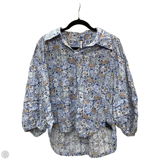 Blouse Long Sleeve By Free People In Floral Print, Size: M