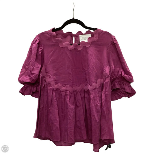 Blouse Short Sleeve By Mare Mare In Purple, Size: Xl