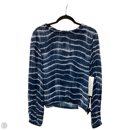 Blouse Long Sleeve By Cloth & Stone In Blue & White, Size: Xl