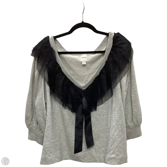 Blouse Long Sleeve By Maeve In Grey, Size: Xl