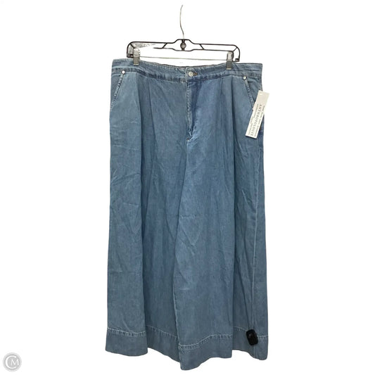 Pants Cropped By Pilcro In Blue Denim, Size: Xl
