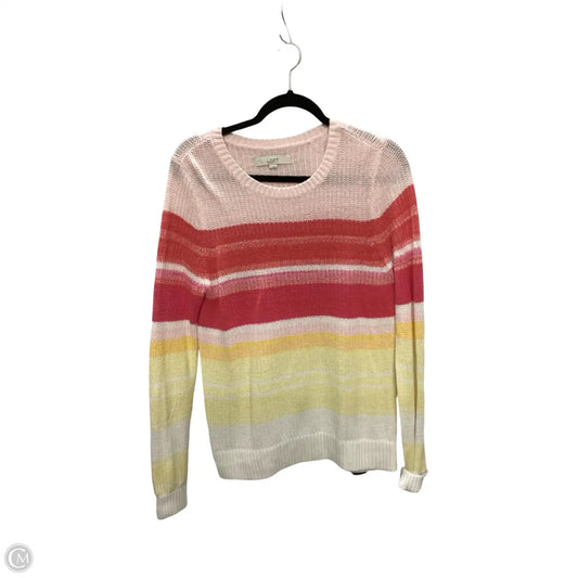 Sweater By Loft In Striped Pattern, Size: L