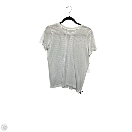 Athletic Top Short Sleeve By Lululemon In White, Size: 6
