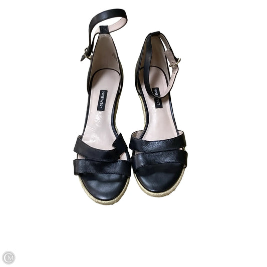 Sandals Heels Wedge By Nine West In Black, Size: 7.5