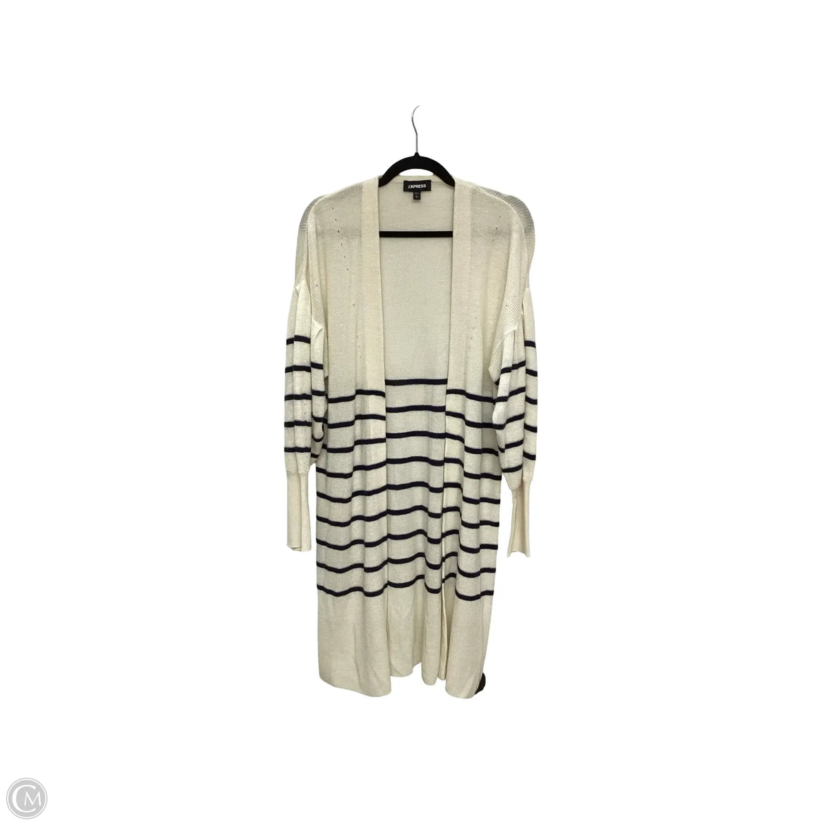 Cardigan By Express In Striped Pattern, Size: M