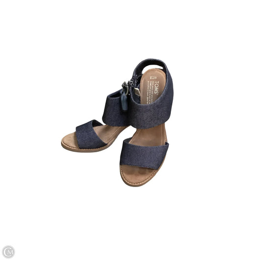 Sandals Heels Block By Toms In Navy, Size: 7.5