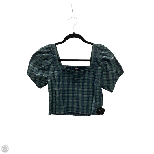 Blouse Short Sleeve By Madewell In Plaid Pattern, Size: Xs