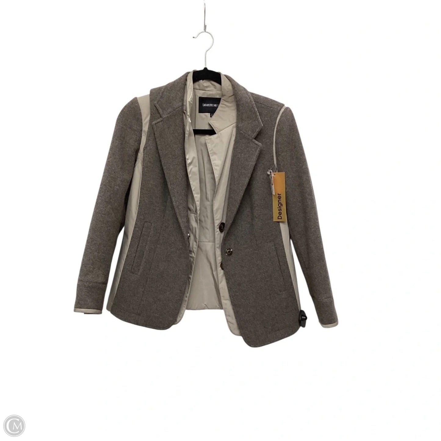 Coat Designer By Lafayette 148 In Grey, Size: 2