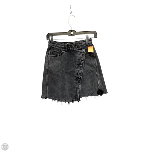 Skirt Mini & Short By Free People In Black Denim, Size: 2