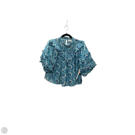 Designer Blouse Short Sleeve By Rhode In Floral Print, Size: 6