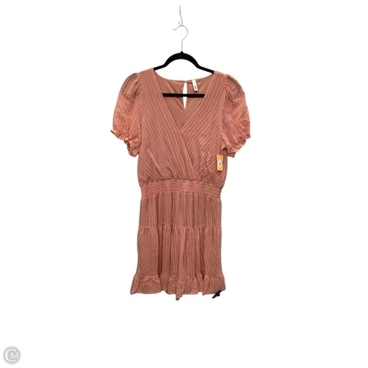 Dress Casual Short By Glam In Peach, Size: M