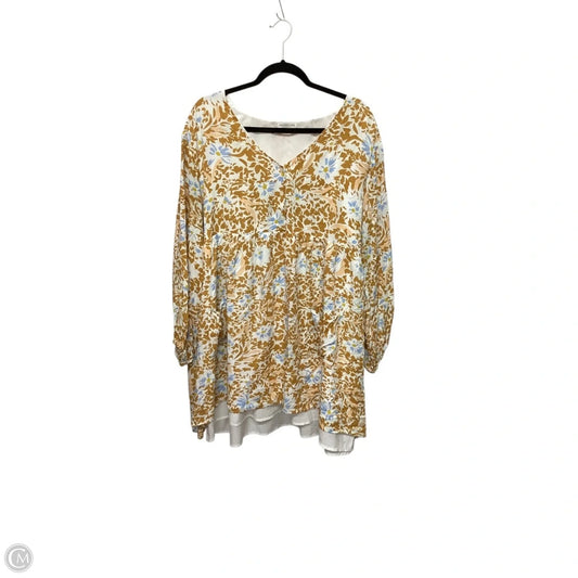 Blouse Long Sleeve By Clothes Mentor In Floral Print, Size: 2x