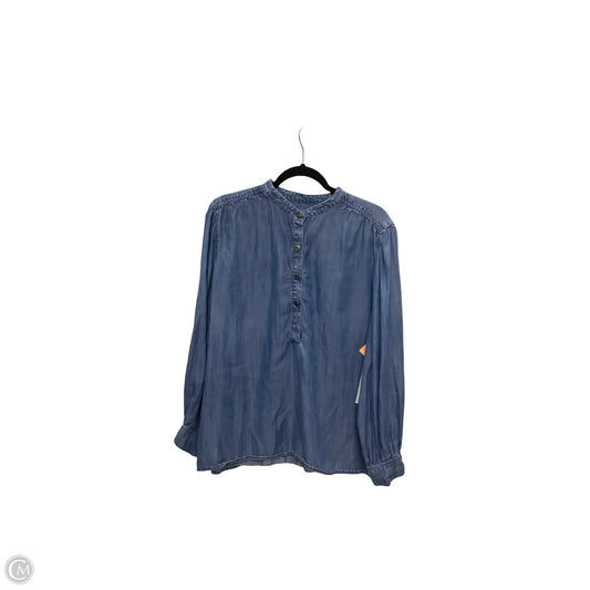Tunic 3/4 Sleeve By Chicos In Blue Denim, Size: Xl
